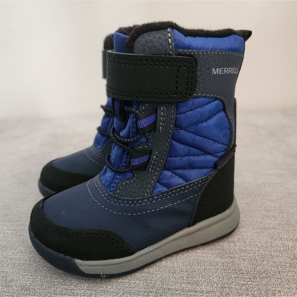 Merrell NWOB Kid’s Storm 2.0 Waterproof Snow Boot Size 5 Toddler Black Blue